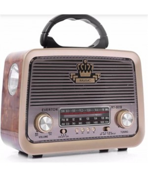 Everton RT-301 Bluetooth-USB-SD-FM Şarjlı Nostaljik Radyo El Fenerli