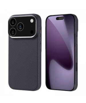 Apple iPhone 17 Pro Kılıf M-safe Şarj Özellikli Karbon Fiber Görünümlü Zore Nekst Kapak - Siyah