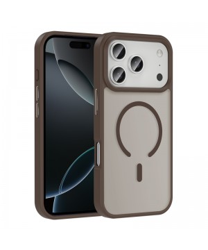 Apple iPhone 17 Pro Kılıf M-safe Şarj Özellikli Mat Arka Yüzey Zore Sio Kapak - Desert Titanyum